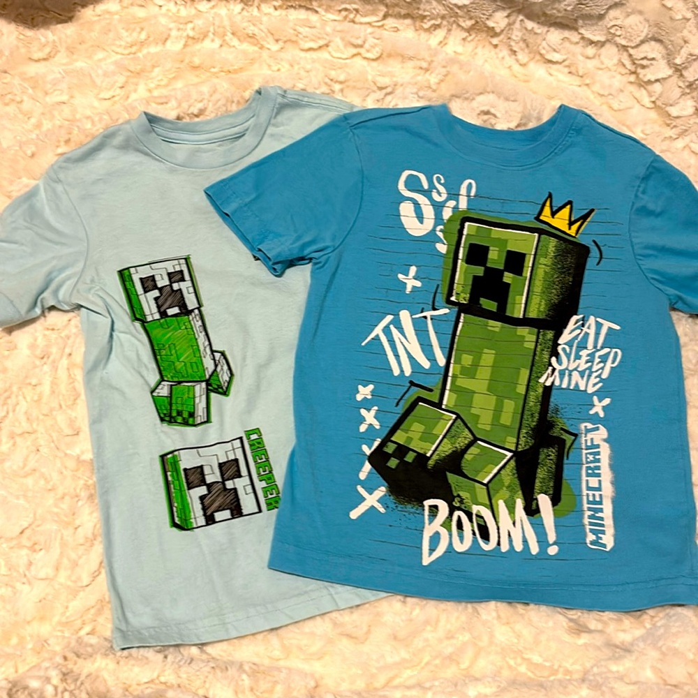 Gently used Minecraft boys tshirts size 6/7